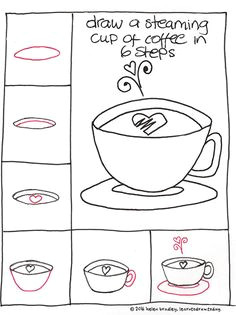 learn to draw a hot cup of coffee in a few steps easy steps to draw