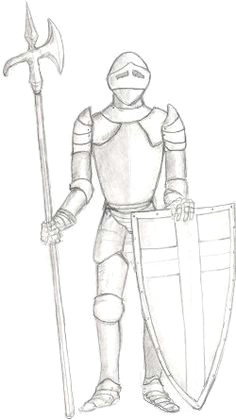 how to draw a knight in armor lesson 16