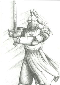 medieval knight drawing sketch template