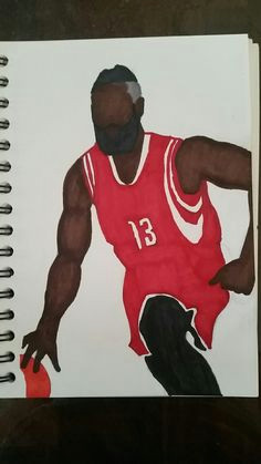 how to draw james harden basketball houston rockets nba player simple drawing easy drawing art sharpie art permanent marker art drawing