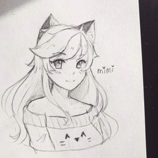 my oc mimi kawaii oc manga anime art ocs traditional neko drawing drawings art anime art