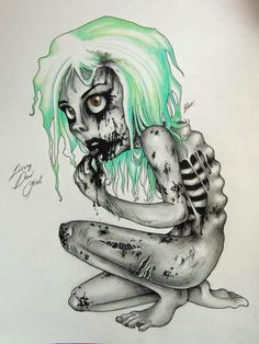 zombie girl drawing zombie drawings by super chi psycho bob s zombie vavoom horror