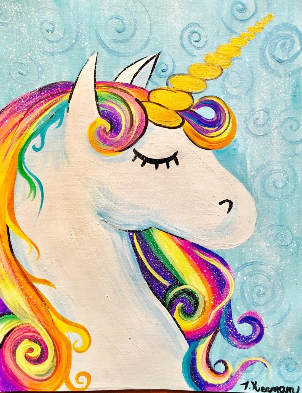 learn how to draw and paint a unicorn head step by step with this tracie s acrylic painting tutorial easy simple and fun directions with pictures and a