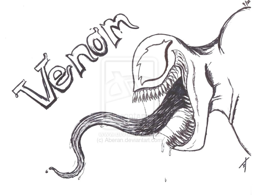 venom drawing easy 900x677