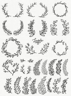 clip art whimsical laurels wreaths par thepenandbrush sur etsy