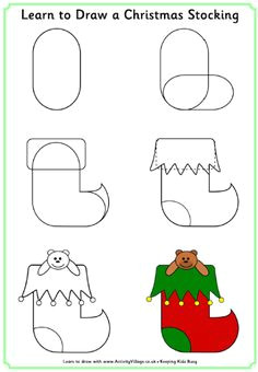 learn to draw a christmas stocking christmas pictures to draw easy christmas drawings xmas