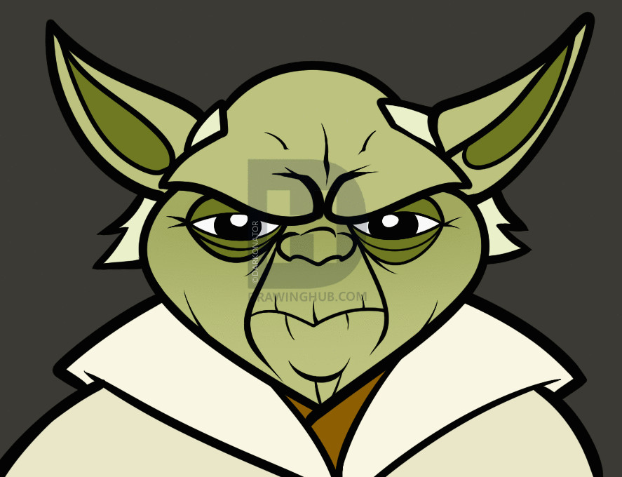 how to draw yoda easy