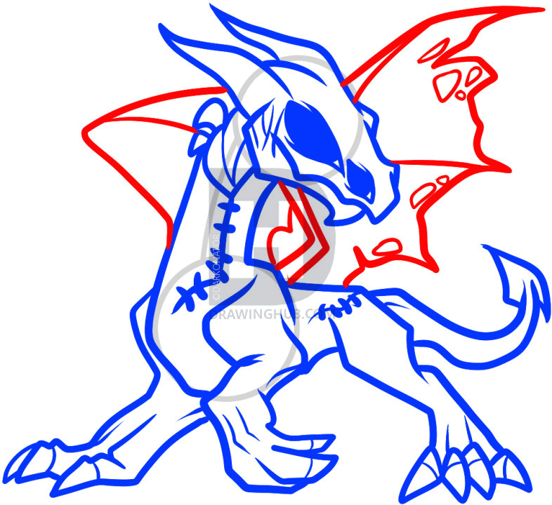 this should be easy to do because this zombie dragon is kind of easy to draw the wings are basic