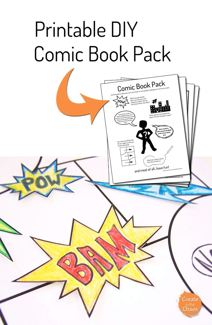a fun way to help kids be creative printable make your own comic book pack www createinthechaos com