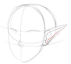 how to draw pointed elf ears