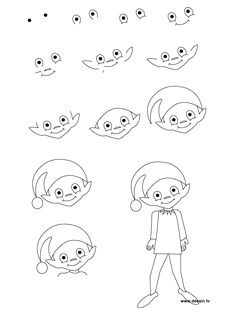 bilderesultat for simple santa claus drawing step by step