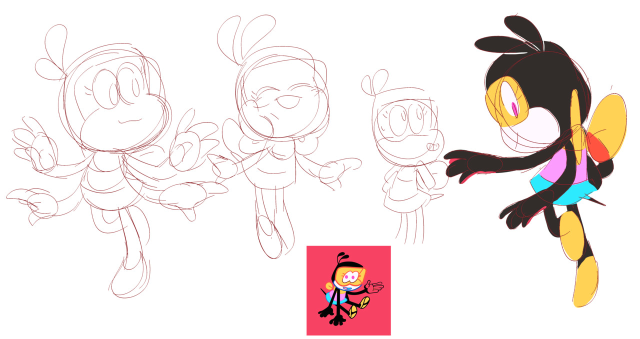 warm up doodles of pen bee s cute bee character
