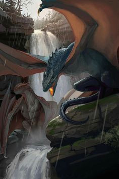 by michael macrae magical creatures fantasy creatures blue dragon dragon art