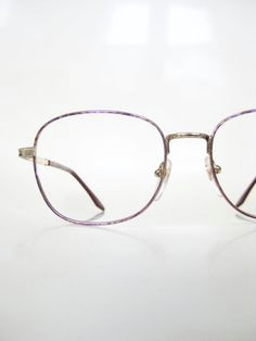 vintage pink eyeglasses wire rim pastel rose gold geek chic womens deadstock glasses optical frames nos