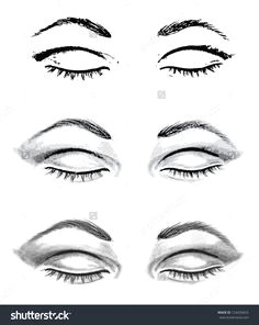 pencil drawing closed eyes and auto traced realistic sketch closed eye