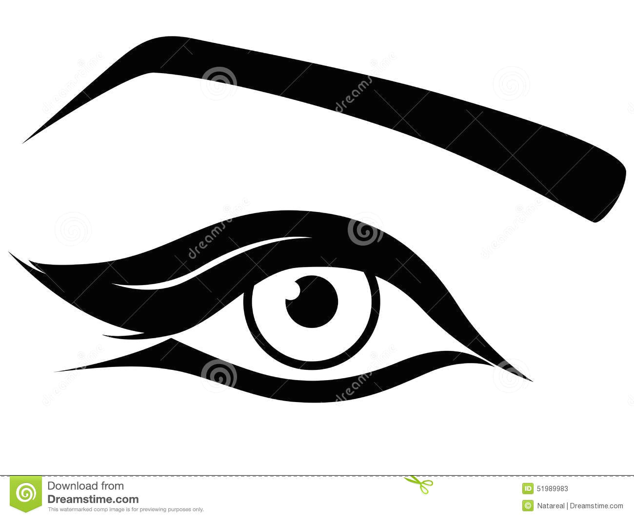 eye silhouette close up black and white hand drawing vector artwork