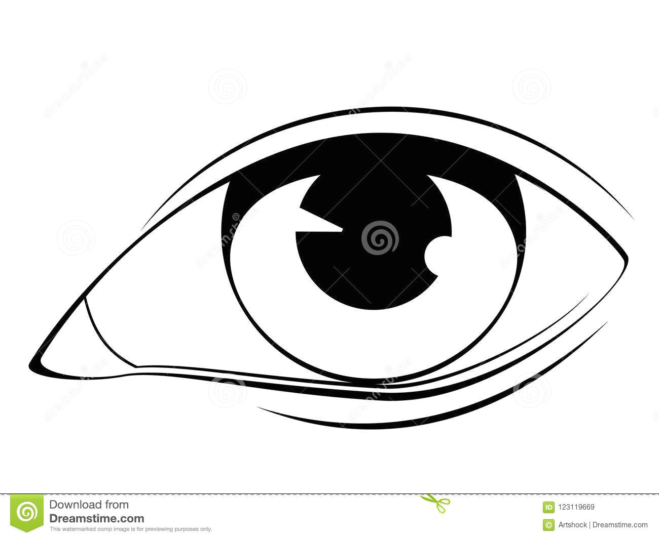 human eye in black and white
