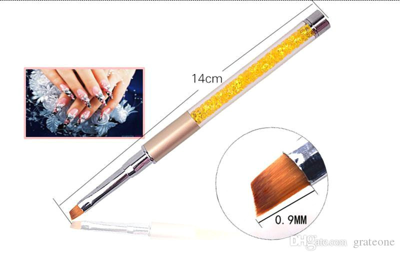 dhl professional nail art drawing pen brush multi function crystal acrylic nail art painting brush high quality mane or fibe gel nails brush nails inc nail