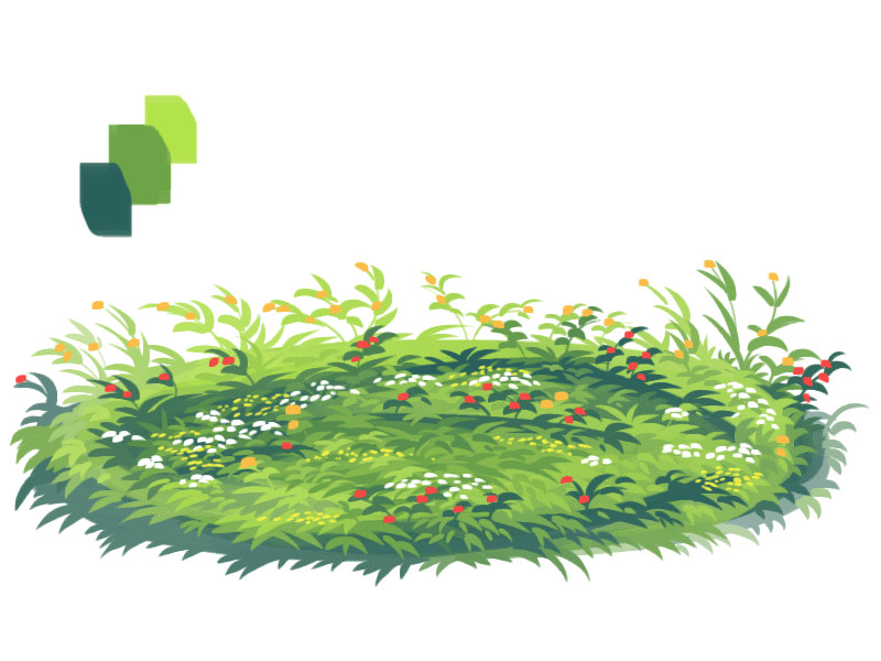 7 and so the grass doesn t look too plain i add random dots of color and pretend it s flowers and stuff