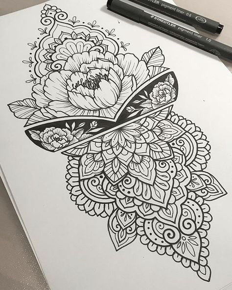 for the beautiful christiana tattoo tattoodesign tattooart art design drawing sketch penandink handdrawn custom mehndi mehndiart mandala