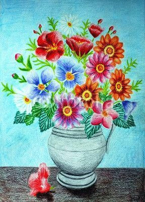 image result for colored pencil flower drawings flowersdrawing