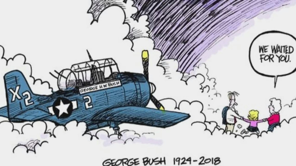 George W Bush Cartoon Drawing Utk Grad S Cartoon Of Bush Reunited with Family In Heaven Goes Viral