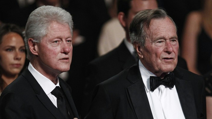 former presidents bill clinton and george h w bush at the kennedy center in march 2011 jim young reuters