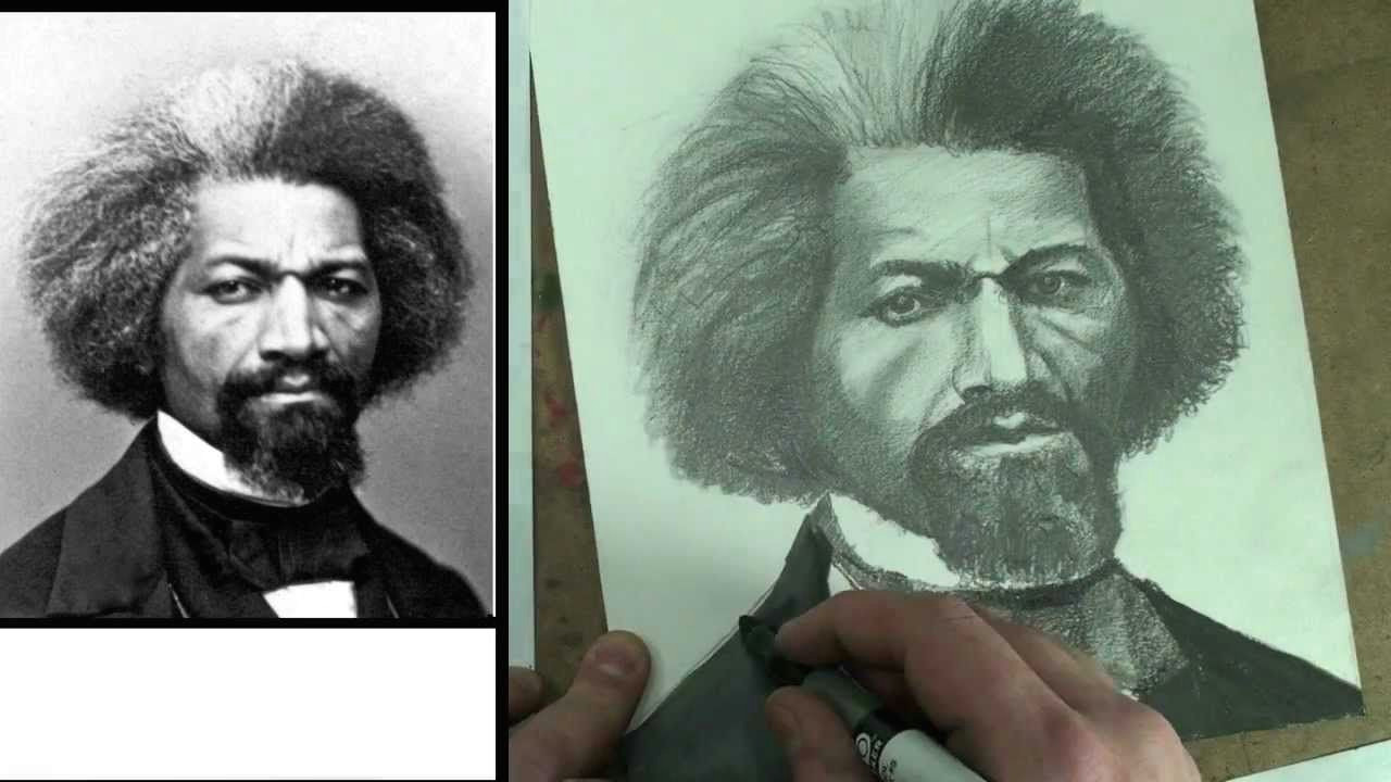 how to draw frederick douglass step by step