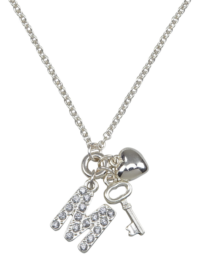 rhinestone charm initial necklaces necklaces jewelry shop justice