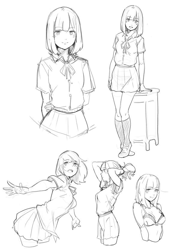 anime poses female female drawing poses manga poses anime school girl manga