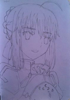 saber fate stay night sketch by ren altair this was a result of
