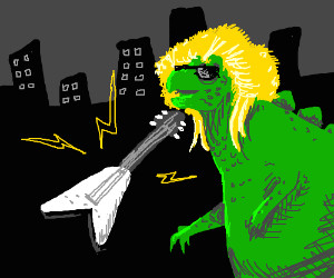 godzilla in a hair metal band