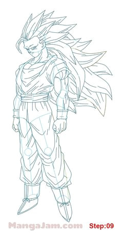 let s learn how to draw super saiyan 3 from dragon ball today is the third form of super saiyan and the successor to the second transformation goku was