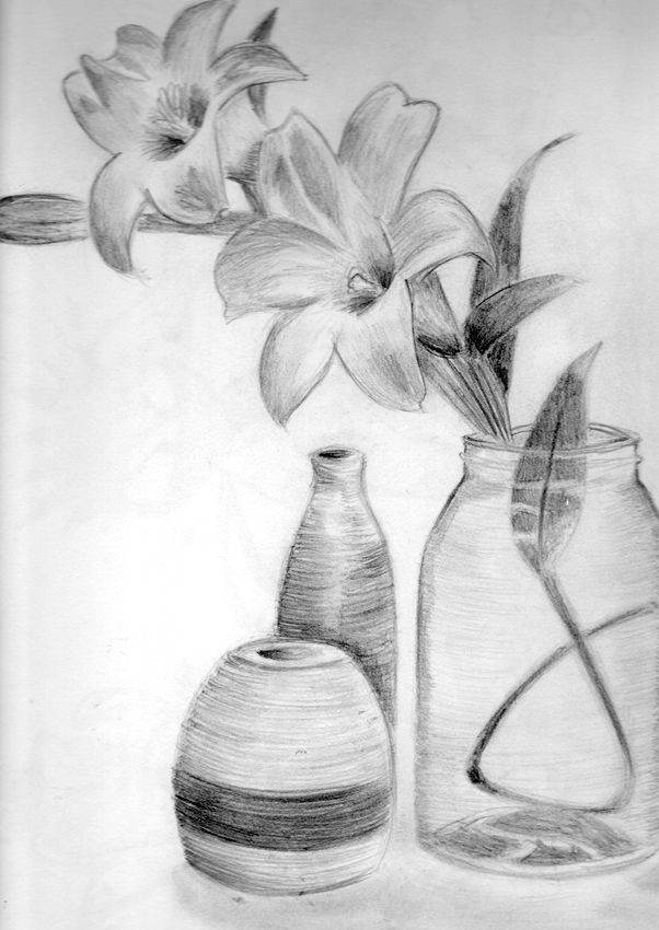 pencil drawings of flowers pencil shading pencil art art drawings flower vases