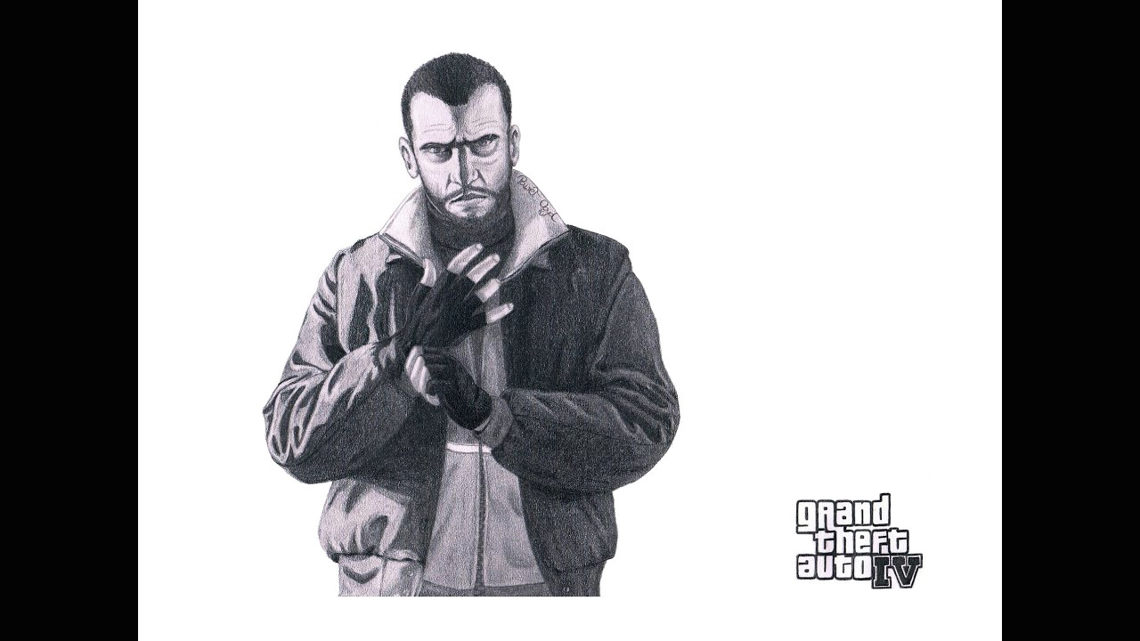 speed drawing gta iv niko bellic pawea opyd