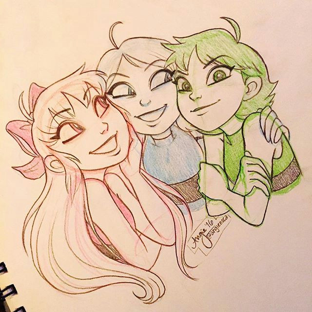 found some time to draw for myself here s a quick sketch of my favorite girls to celebrate the ppg reboot words can t describe how excited i am for this
