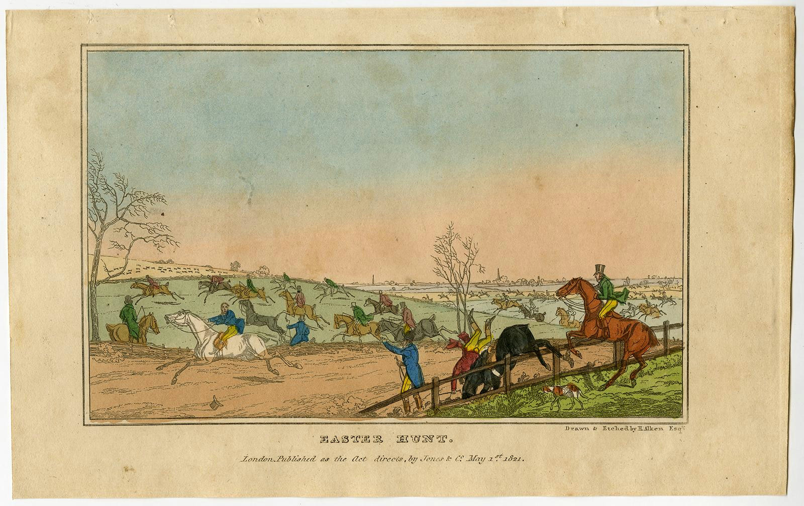 antique print horse horses and horsemanship hunting caricature alken 1822