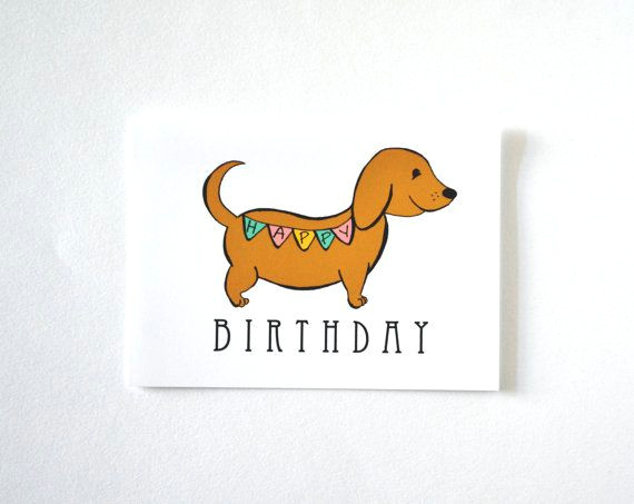 hot dog happy birthday day card hand drawn by floating specks