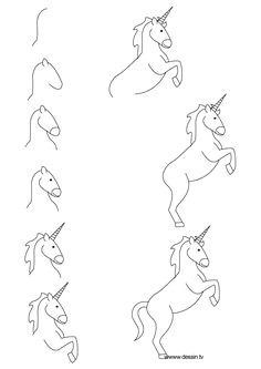 unicorn step by step drawing drawing unicorn