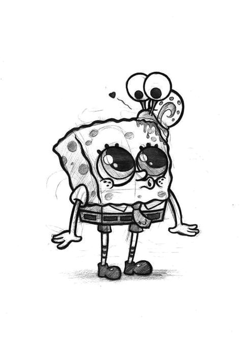 cute love drawings cool cartoon drawings spongebob