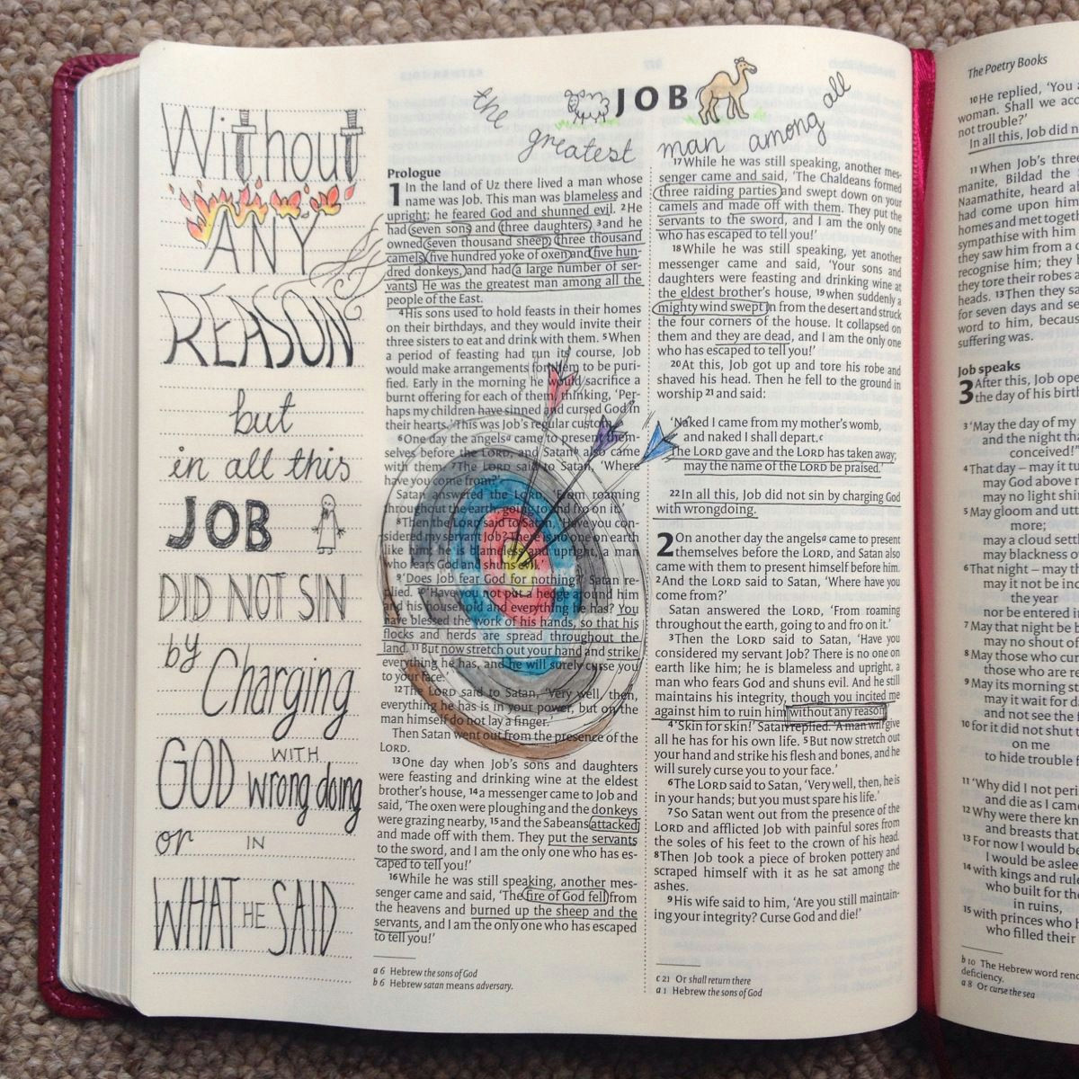 draw close blog job 1 suffering hope without any reason god speaks to satan god causes all things to work for good bible art bible journaling