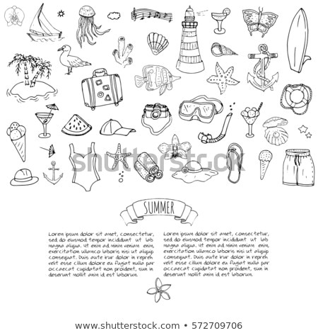 hand drawn doodle summer set icons vector illustration sketchy summer holiday elements collection isolated vacation objects cartoon summer beach journey