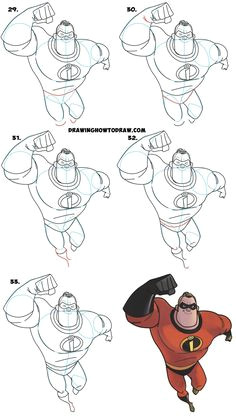 how to draw mr incredible from the incredibles 2 part 1 of drawing the incredibles 2 family easy step by step