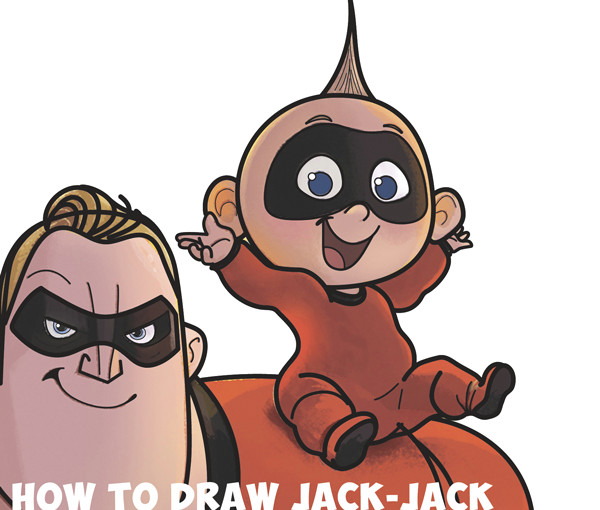 how to draw jack jack the baby from the incredibles part 2 of drawing the incredibles 2 family easy step by step