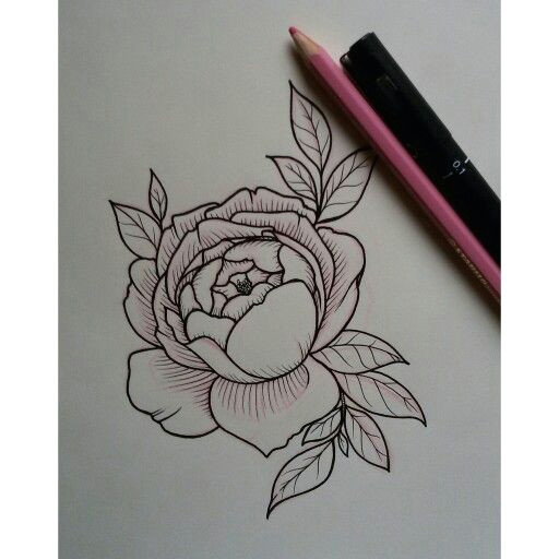 english rose tattoo sketch vanessa core