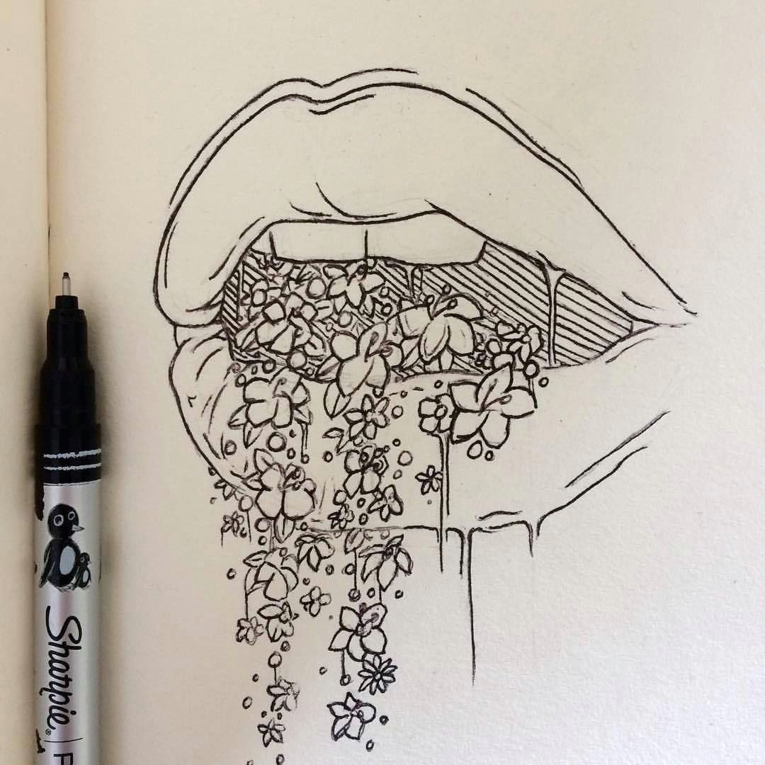 all the pretty things i tried to say to you lexie pitzen reflexive art tattoo design ink illustration drawing artwork flowers