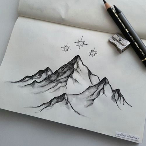eileen bahar arts cool drawings cool sketches drawing sketches mountain sketch mountain