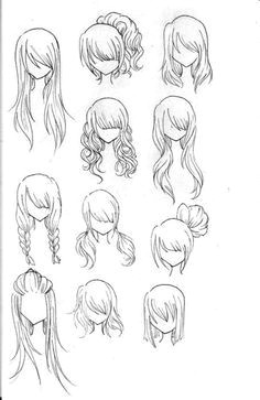 how to draw hair line based inspiration these are really cute hair ideas for me to try good resource if i need to draw hair ever