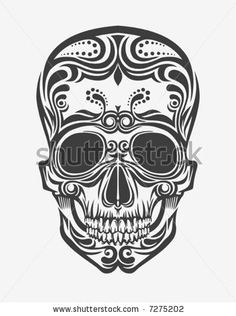 vector drawing of a stylized skull