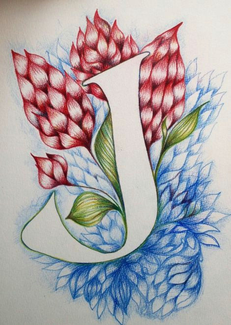 letter j drawing typography